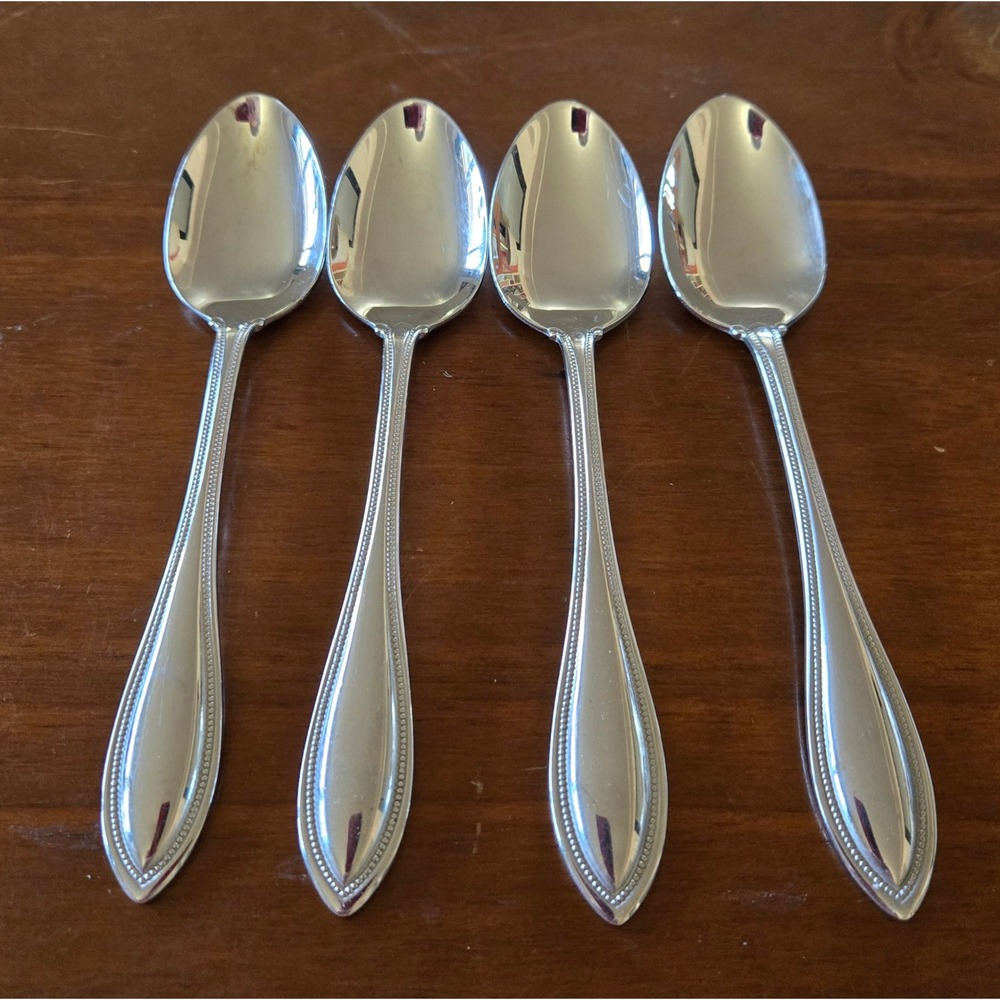 Vintage Oneida Arbor American Harmony Stainless Steel Teaspoons Set of 4 1980's